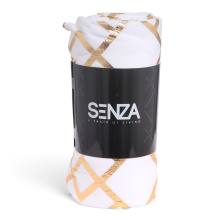 SENZA Pattern Blanket White/Gold - Topgiving