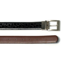 Riem zwart croco / bruin leder of - Topgiving